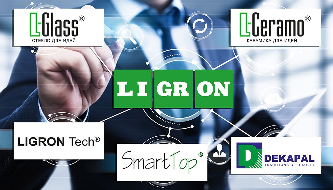 Группа компаний входящих в состав компании LIGRON. L-Glass. L-Ceramo. Ligron Tech. SmartTop. Dekapal.